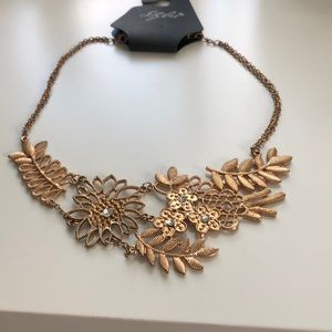 Gold floral statement necklace